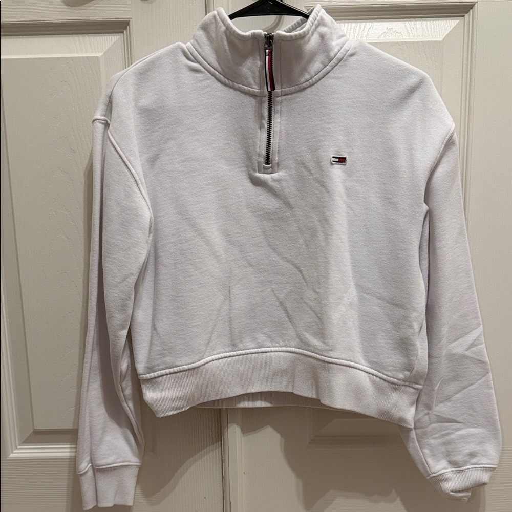 Tommy Hilfiger White Quarter-Zip Sweatshirt